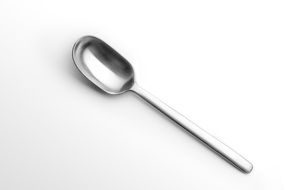 a small spoon made of silver