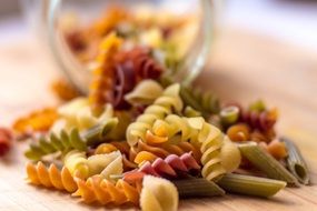 colorful spiral pasta