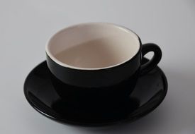 black and white coffee cup