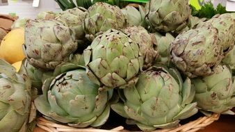 natural Artichokes in a basket