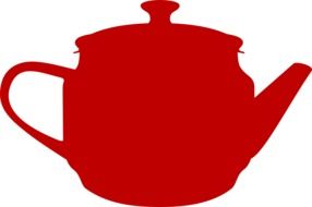 painted red teapot for tea