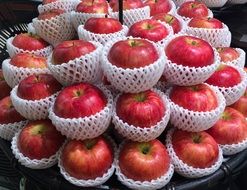 red apples in decorative packaging