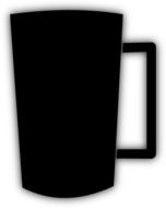 black mug on a white background drawing