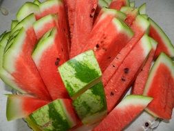 slices of watermelon in a bowl