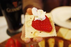 strawberry and whipped cream cracker