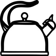 White and black teapot for the beverages clipart