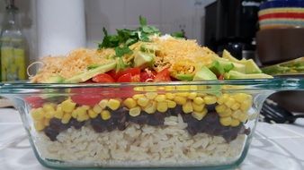 rice with beans, corn and vegetables