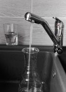 water pouring in a decanter