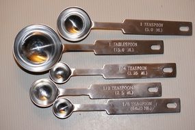 measuring spoons of different sizes for cooking