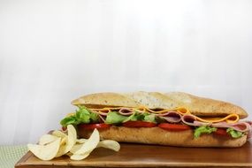 sandwich with salad for a snack