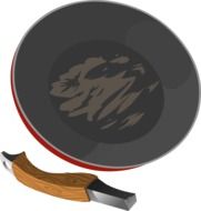 painted broken frying pan