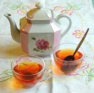 cups of tea near the kettle