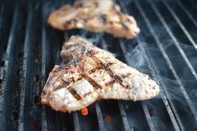 Grilling steak
