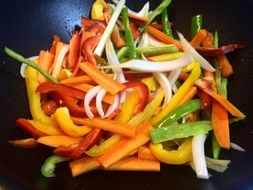 pile of colorful chopped Vegetables