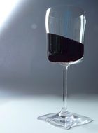 glass with red wine