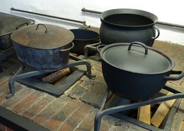 Historically kitchen with kitchen tools