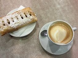 Cappuccino Coffee with Gourmet Pastry