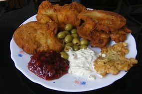 Fried Mushrooms with garnish