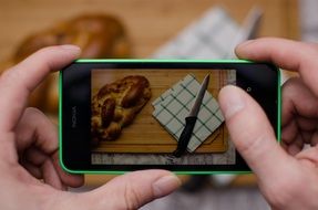 photo of christmas food on smartphone nokia