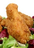 chicken legs with fresh salad