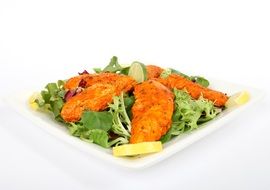 appetizing salad with chicken
