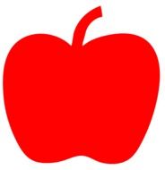 drawing of a red apple on the white background