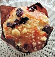 Cranberry Muffin with Crumbs at Top