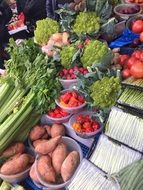 vegetables on the counter Ridley Road Market