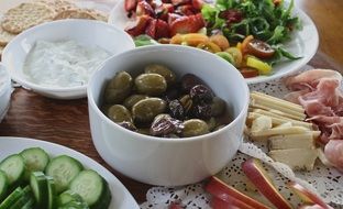 olives cucumbers vegetables healthy nutrition