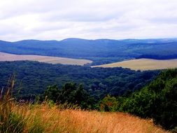 panoramic view of the mountain landscape in hungary
