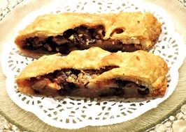 tasty Apple Strudel on dish