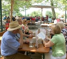 people in Beer Garden at Summer