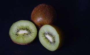 cut tropical Kiwi Fruit closeup