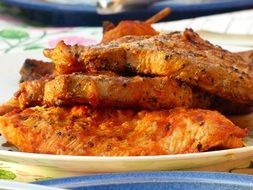 Grilled tuna on plate