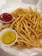 french fries with two sauces