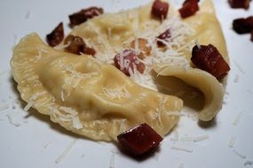 dumplings with parmesan and bacon