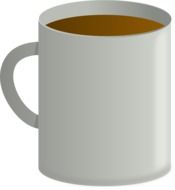 Coffee in the white coffee mug clipart