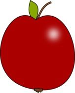 graphic image of a red bright apple