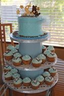 blue cream cake for kids party