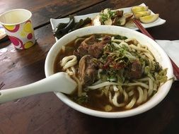 Delicious Taiwanese Meal in the bowl