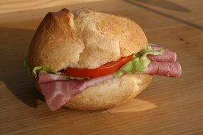 swiss Bread Roll, Semmeli with ham