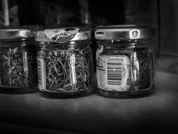 spice jars in the kitchen