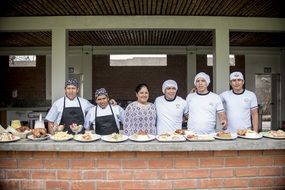 chefs team in a restaurant