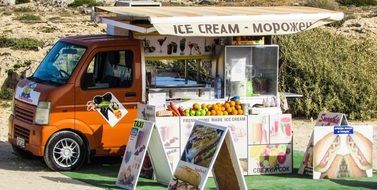 ice cream and vegetable van