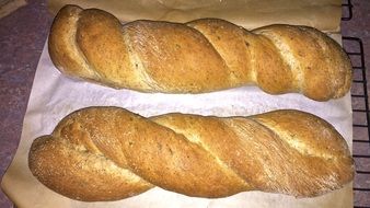 bread on a white towel