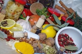 plate with various products