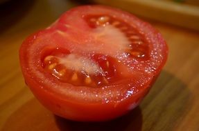 red tomato in a cut
