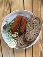 sandwich with sausages for lunch