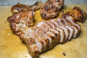 Cutted grilled pork meat