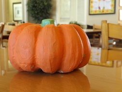 orange Pumpkin decoration on table in Office